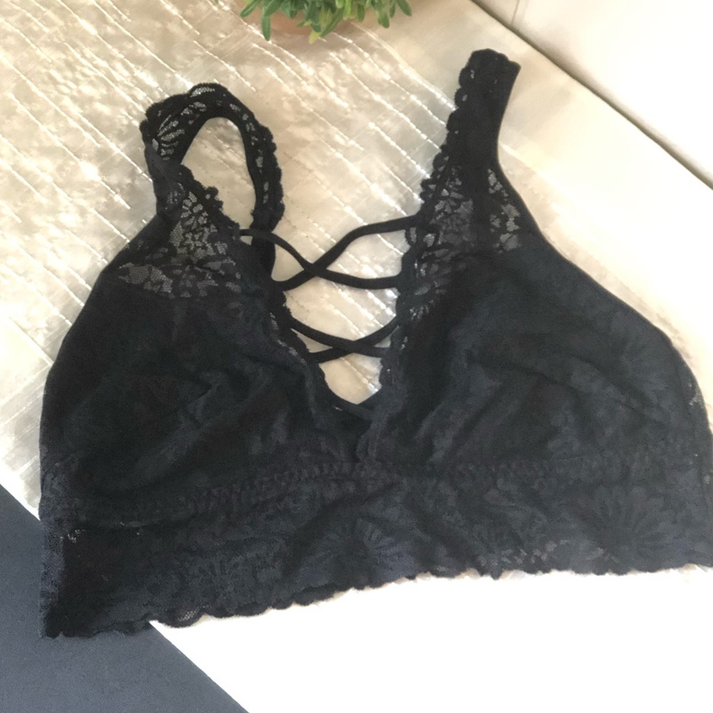 PINK Victoria Secret black lace bralette